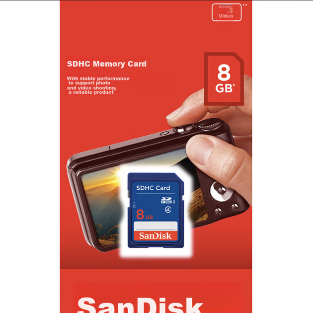 Карта памяти SanDisk SD 8 ГБ, класс 4 SDHC, карта для хранения данных в цифровую камеру, прочная и надежная. - изображение 6