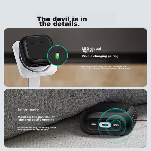 Чехол ESR для AirPods 4 защитный MagSafe, черный - Фото 4 Чехол ESR для AirPods 4 защитный MagSafe, черный - изображение 4