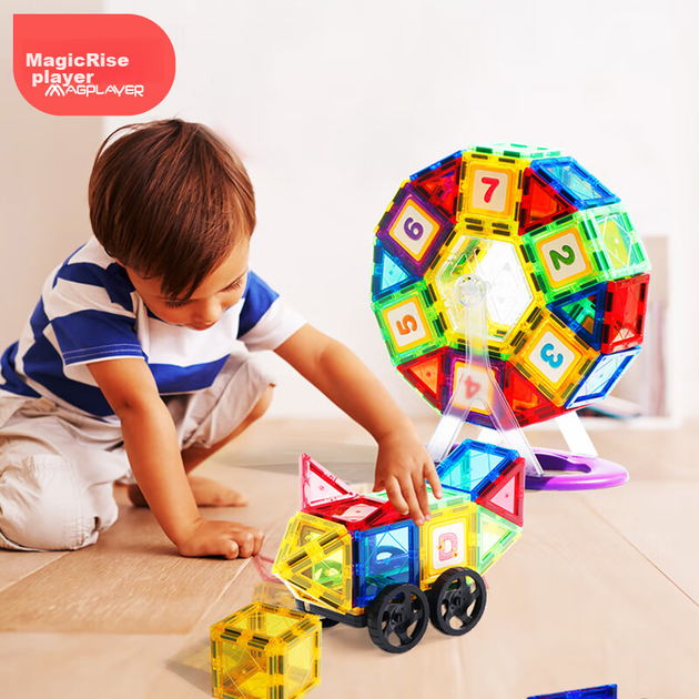Магнитный конструктор MAGPLAYER «Чертово колесо», 118 деталей, для детей 3-6 лет - Фото 7 Магнитный конструктор MAGPLAYER «Чертово колесо», 118 деталей, для детей 3-6 лет - изображение 7