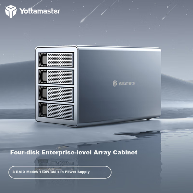 Корпус для жорсткого диска Yottamaster Disk Array, корпус для 2,5/3,5-дюймового механічного/SSD твердотільного накопичувача з кількома відсіками, зовнішній RAID-корпус для ноутбуків та настільних комп'ютерів, чотири відсіки FS4RU3 - зображення 4