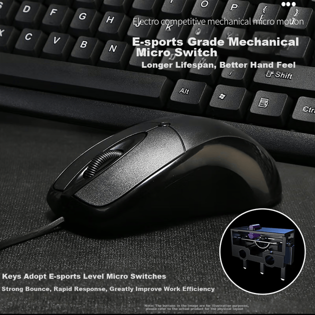Комплект проводной GESOBYTE KM810PP PS/2 Black - изображение 3