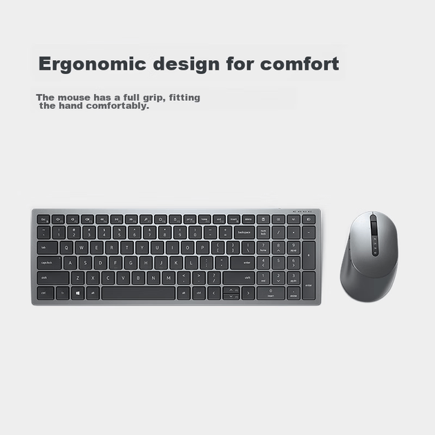 Бездротовий комплект Bluetooth-клавіатури та миші DELL KM7120W для офісу, дому та бізнесу, чорний - изображение 5