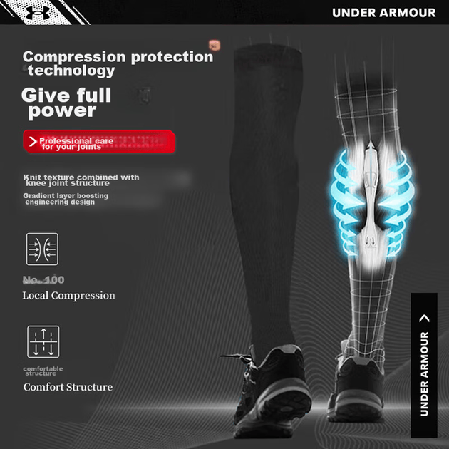Рукав компрессионный для голени Under Armour для фитнеса и бега, размер XL - Фото 4 Рукав компрессионный для голени Under Armour для фитнеса и бега, размер XL - изображение 4