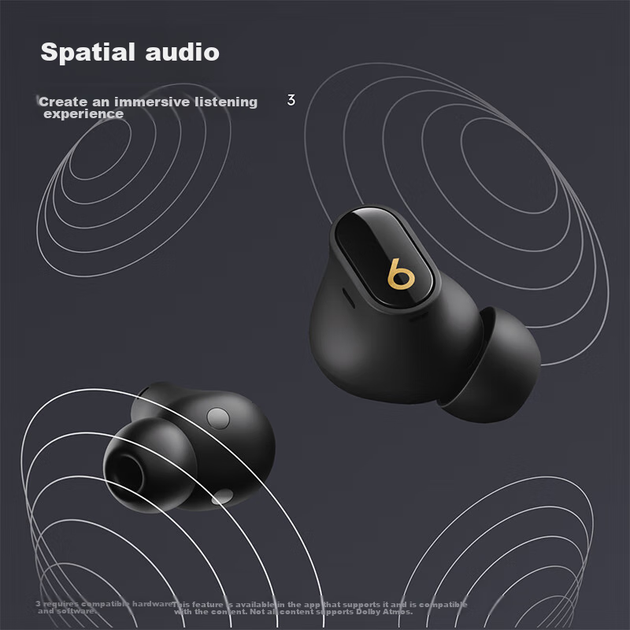 Навушники Beats Studio Buds+ Black-Gold - Фото 4 Навушники Beats Studio Buds+ Black-Gold - зображення 4