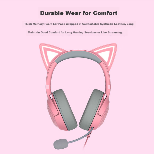 Наушники Razer Kraken Kitty V2 Pink - изображение 3