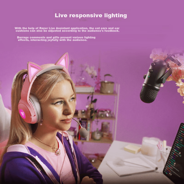 Наушники Razer Kraken Kitty V2 Pink - изображение 4
