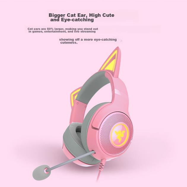 Наушники Razer Kraken Kitty V2 Pink - изображение 5