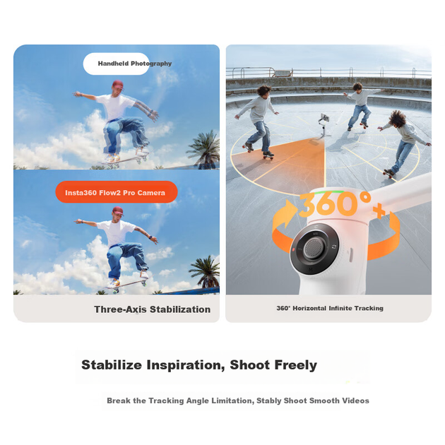 Стабилизатор Yingshi Insta360 Flow 2 Pro ручной - Фото 4 Стабилизатор Yingshi Insta360 Flow 2 Pro ручной - изображение 4