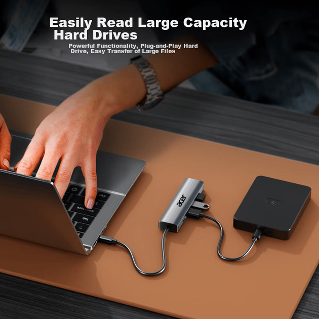 Док-станция расширения Acer Type-C, концентратор USB 3.0, разветвитель гигабитного Ethernet-порта, сетевой кабель-адаптер для ноутбука, преобразователь RJ45, док-станция расширения для настольного компьютера. - изображение 5