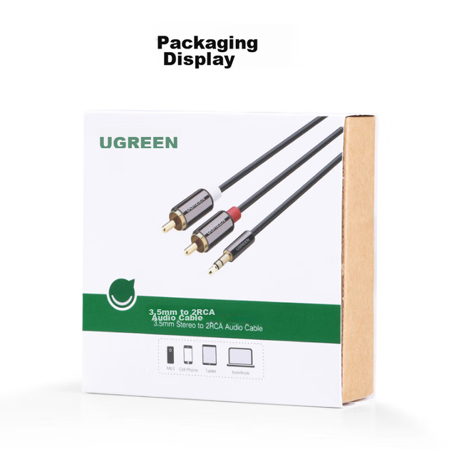 Аудіо-кабель Ugreen AV116 3.5 мм - 2 RCA 5 м (10591) - Фото 7 Аудіо-кабель Ugreen AV116 3.5 мм - 2 RCA 5 м (10591) - зображення 7