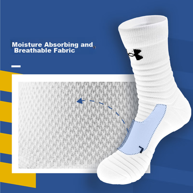 Шкарпетки Under Armour 22610208 унісекс баскетбольні бавовняні з махровою підошвою, сірі, 3 пари, розмір M - Фото 6 Шкарпетки Under Armour 22610208 унісекс баскетбольні бавовняні з махровою підошвою, сірі, 3 пари, розмір M - зображення 6