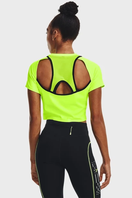 Жіночий салатовий топ Run Anywhere Crop SS Under Armour M 1376816-369 - зображення 3