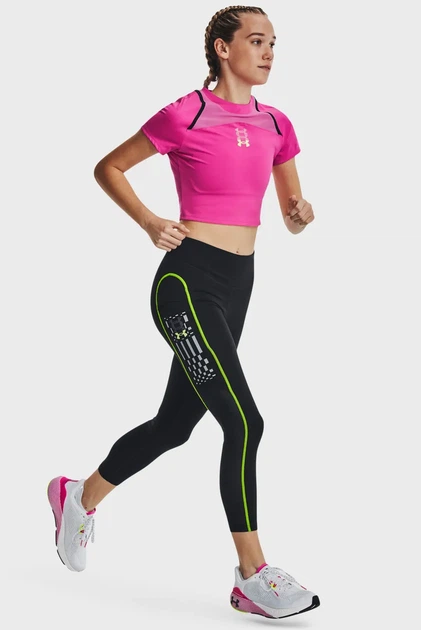 Жіночий рожевий топ UA Run Anywhere Crop SS Under Armour XL 1376816-652 - изображение 2