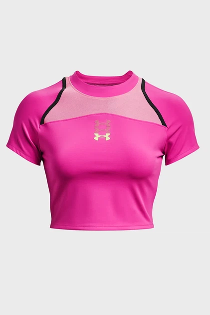Жіночий рожевий топ UA Run Anywhere Crop SS Under Armour XL 1376816-652 - изображение 6