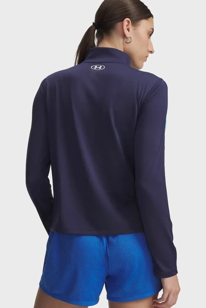 Жіночий темно-синій лонгслів UA Tech WM Tape Half Zip Under Armour S 6005100-403 - изображение 2