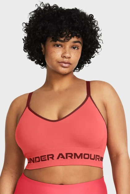 Жіночий спортивний кораловий топ UA Seamless Low Long Bra Under Armour XS 1357719-811 - зображення 2