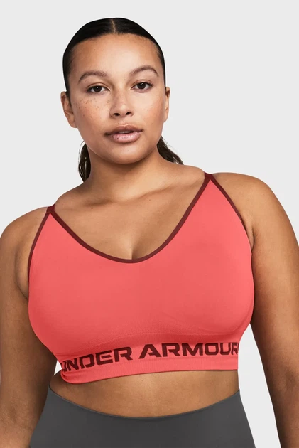 Жіночий спортивний кораловий топ UA Seamless Low Long Bra Under Armour XS 1357719-811 - зображення 3