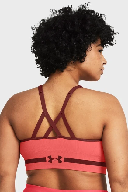 Жіночий спортивний кораловий топ UA Seamless Low Long Bra Under Armour XS 1357719-811 - зображення 6