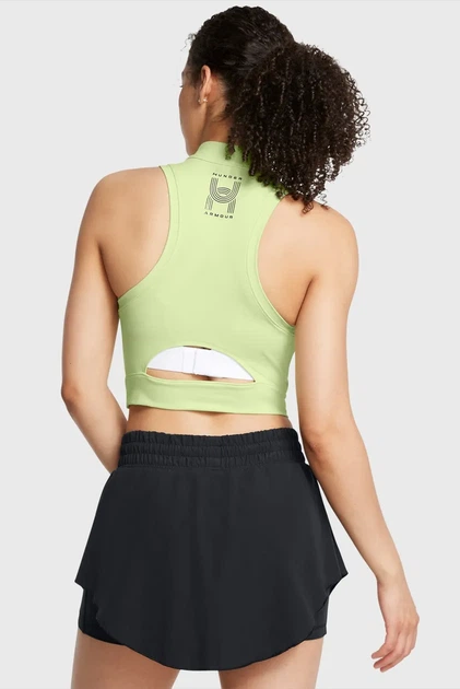 Жіночий салатовий топ Run Anywhere Crop Tank Under Armour L 1386344-383 - зображення 2