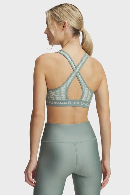 Жіночий м'ятний топ з візерунком Crossback Mid Print Under Armour XS 1361042-348 - изображение 2