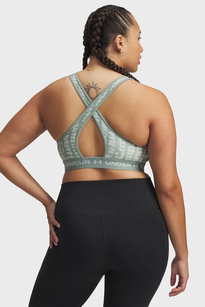 Жіночий м'ятний топ з візерунком Crossback Mid Print Under Armour XS 1361042-348 - изображение 4