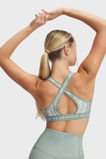 Жіночий м'ятний топ з візерунком Crossback Mid Print Under Armour XS 1361042-348 - изображение 8