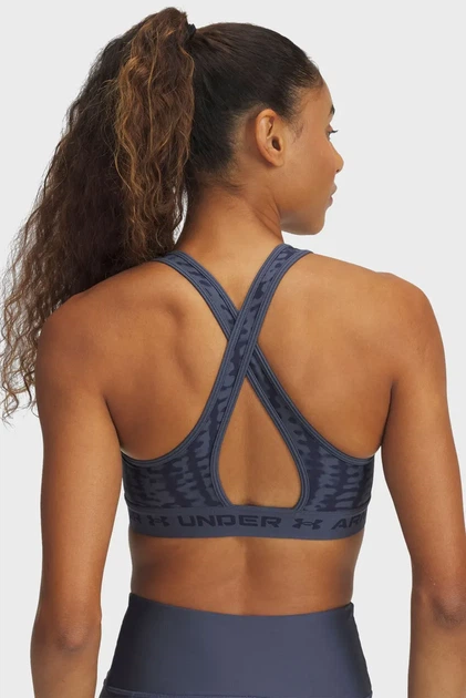 Жіночий темно-сірий топ з візерунком Crossback Mid Print Under Armour LG 1361042-044 - изображение 4