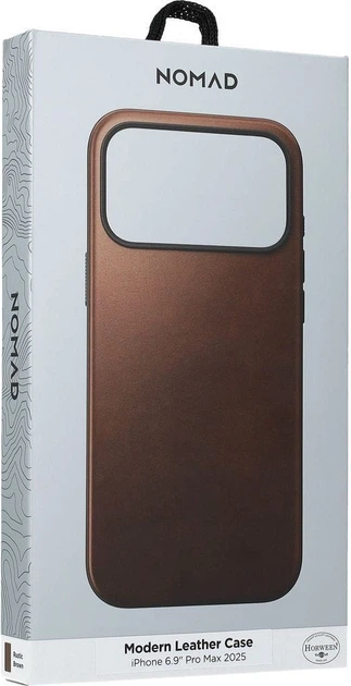 Etui Nomad Modern Leather Case Horween Series Magsafe na iPhone 17 Pro Max Brązowe (856504014247) - obraz 3