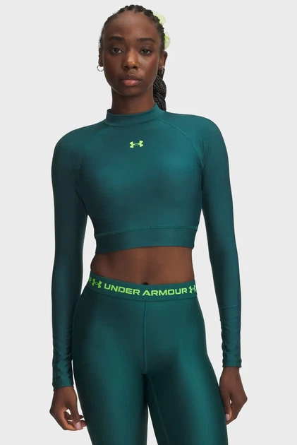 Жіночий зелений топ HeatGear Crop Mock LS Under Armour M 6012691-338 - Фото 1 Жіночий зелений топ HeatGear Crop Mock LS Under Armour M 6012691-338 - изображение 1