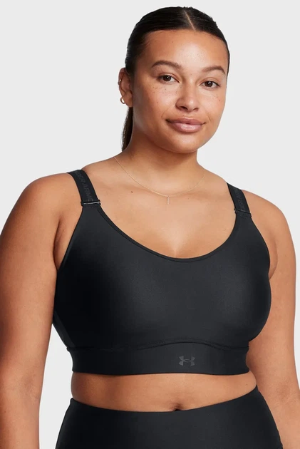 Чорний жіночий бюстгальтер UA Infinity Mid 2.0 Bra Under Armour S AC 1384123-002 - Фото 2 Чорний жіночий бюстгальтер UA Infinity Mid 2.0 Bra Under Armour S AC 1384123-002 - зображення 2