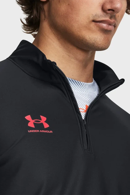 Чоловіча чорна спортивна кофта UA M's Ch. Pro 1/4 Zip Under Armour S 1382114-001 - Фото 4 Чоловіча чорна спортивна кофта UA M's Ch. Pro 1/4 Zip Under Armour S 1382114-001 - изображение 4