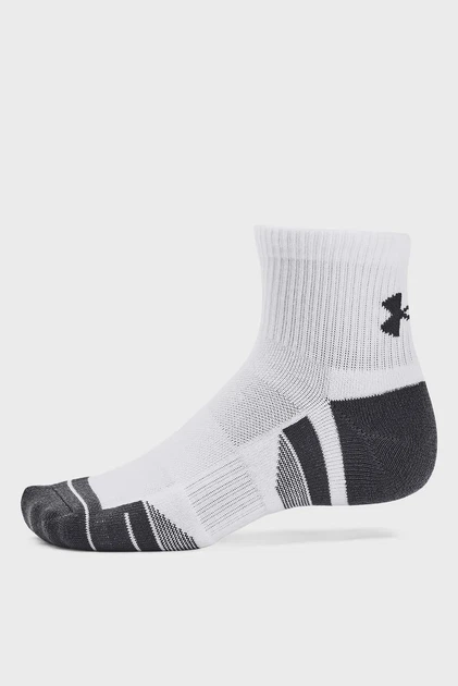 Білі шкарпетки (3 пари) UA Performance Tech 3pk Qtr Under Armour XL 1379510-100 - зображення 3