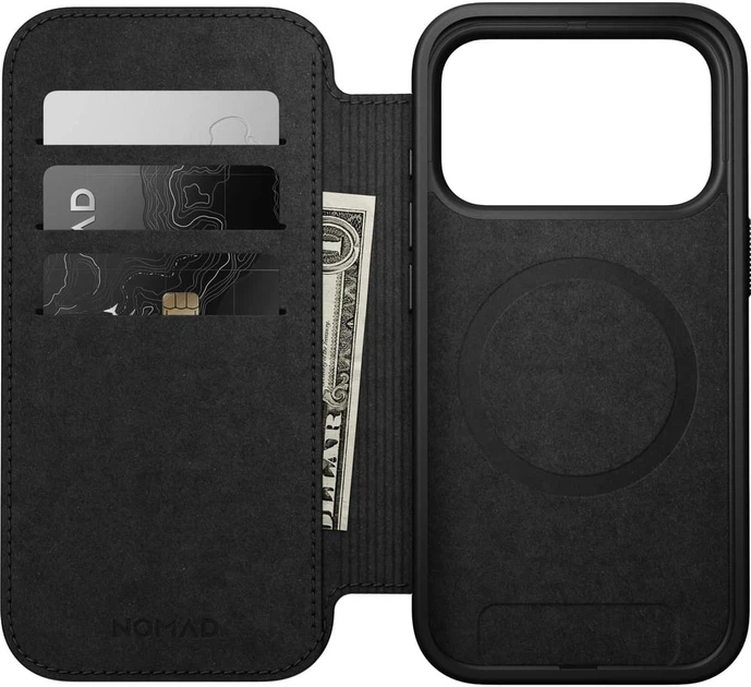 Etui z klapką Nomad Modern Leather Folio Magsafe do iPhone 17 Pro Czarne (856504014193) - obraz 3
