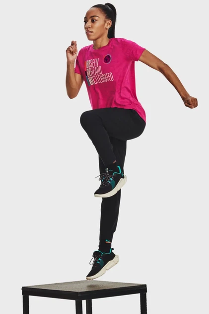 Жіноча рожева футболка UA BHM SS Under Armour XS 1378957-605 - изображение 2