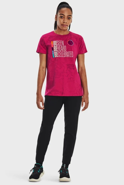 Жіноча рожева футболка UA BHM SS Under Armour XS 1378957-605 - изображение 6
