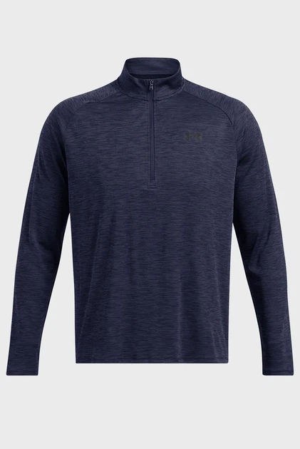 Чоловічий темно-синій лонгслів UA Tech Textured 1/2 Zip Under Armour S 1382797-410 - Фото 3 Чоловічий темно-синій лонгслів UA Tech Textured 1/2 Zip Under Armour S 1382797-410 - изображение 3