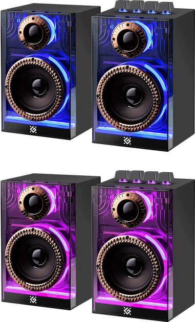 Акустична 2.0 система Defender Futuro 20 Вт, BT/USB/TF/AUX/2400мА/ч Black (65087) - Уцінка - зображення 2