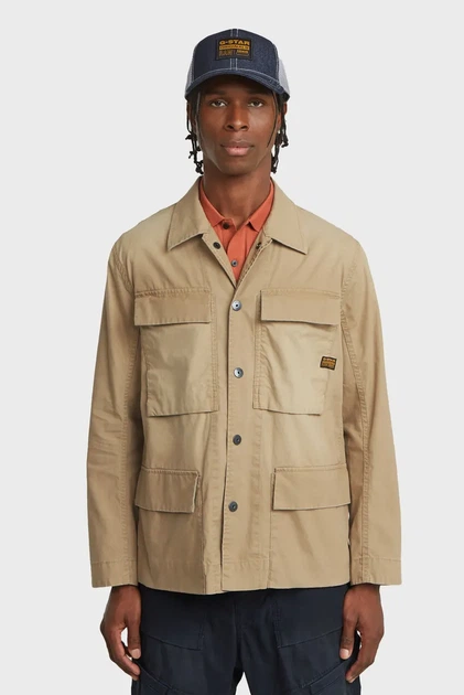 Чоловіча бежева куртка 4 pkt overshirt G-Star M D26429,D387 - Фото 1 Чоловіча бежева куртка 4 pkt overshirt G-Star M D26429,D387 - изображение 1