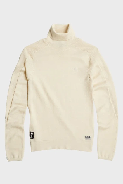 Жіночий бежевий вовняний гольф Core slim turtle knit G-Star XS D25510,D847 - Фото 6 Жіночий бежевий вовняний гольф Core slim turtle knit G-Star XS D25510,D847 - изображение 6