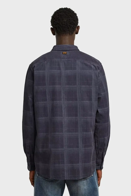 Чоловіча темно-синя картата сорочка Clean Regular Shirt L/S G-Star RAW XL D25196,C436 - Фото 4 Чоловіча темно-синя картата сорочка Clean Regular Shirt L/S G-Star RAW XL D25196,C436 - зображення 4