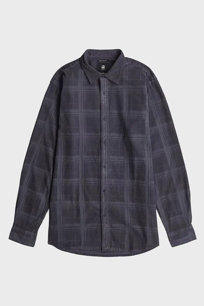 Чоловіча темно-синя картата сорочка Clean Regular Shirt L/S G-Star RAW XL D25196,C436 - Фото 6 Чоловіча темно-синя картата сорочка Clean Regular Shirt L/S G-Star RAW XL D25196,C436 - зображення 6