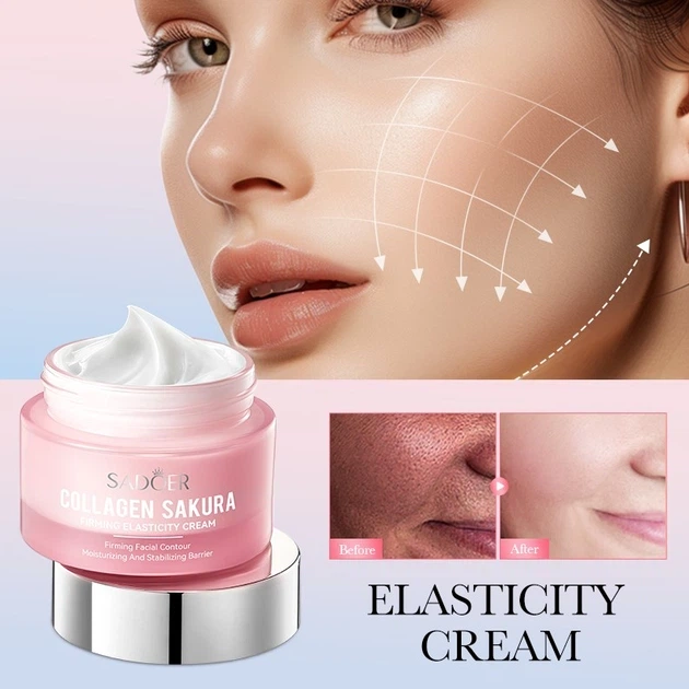 Крем для эластичности кожи с коллагеном и сакурой Sadoer Collagen Sakura Firming Elasticity Cream, 50 g(6942349703003) - изображение 3