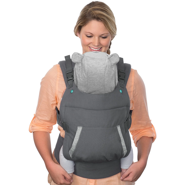 Рюкзак-кенгуру Infantino Cuddle Up до 18 кг сірий - Фото 3 Рюкзак-кенгуру Infantino Cuddle Up до 18 кг сірий - зображення 3