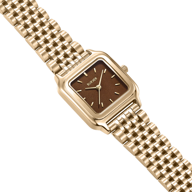 Жіночий Годинник Burker Watches Macy Коричнево-золотий - изображение 3