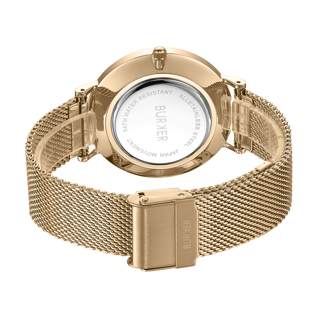 Жіночий Годинник Burker Watches Ruby Коричнево-золотий Сітка - изображение 3