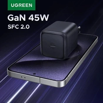 Зарядний пристрій Ugreen 45W GaN Charger X524 PD 3.0 PPS QC 3.0 швидка зарядка USB-C чорний - Фото 4 Зарядний пристрій Ugreen 45W GaN Charger X524 PD 3.0 PPS QC 3.0 швидка зарядка USB-C чорний - зображення 4