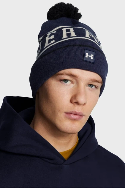 Чоловіча темно-синя шапка M Halftime Pom Beanie Under Armour OSFM 1386634-410 - Фото 2 Чоловіча темно-синя шапка M Halftime Pom Beanie Under Armour OSFM 1386634-410 - изображение 2