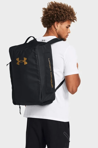 Чорна спортивна сумка-рюкзак UA Contain Duo SM SM BP Duffle Under Armour OSFM 1381920-001 - Фото 2 Чорна спортивна сумка-рюкзак UA Contain Duo SM SM BP Duffle Under Armour OSFM 1381920-001 - изображение 2