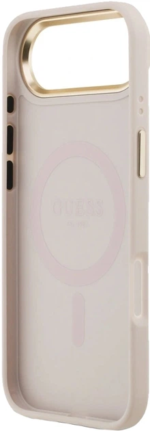 Etui Guess Grained Strass Logo MagSafe do iPhone Air Różowe (3666339530235) - obraz 2