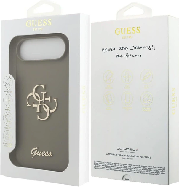 Etui Guess Silicone Big 4G Script do iPhone Air Brązowe (3666339522407) - obraz 3